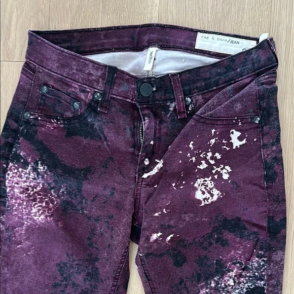 Stylish Purple and Black Splatter Leggings - Picture 2 of 3